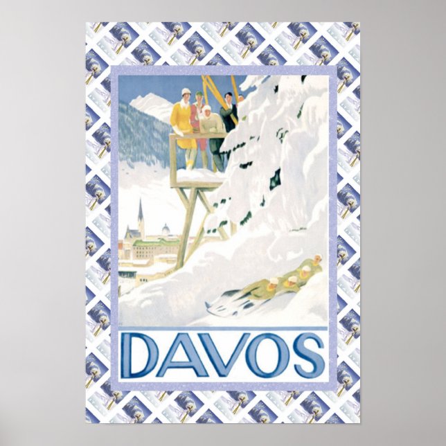 Vintage Swiss Poster Davos (Framsidan)