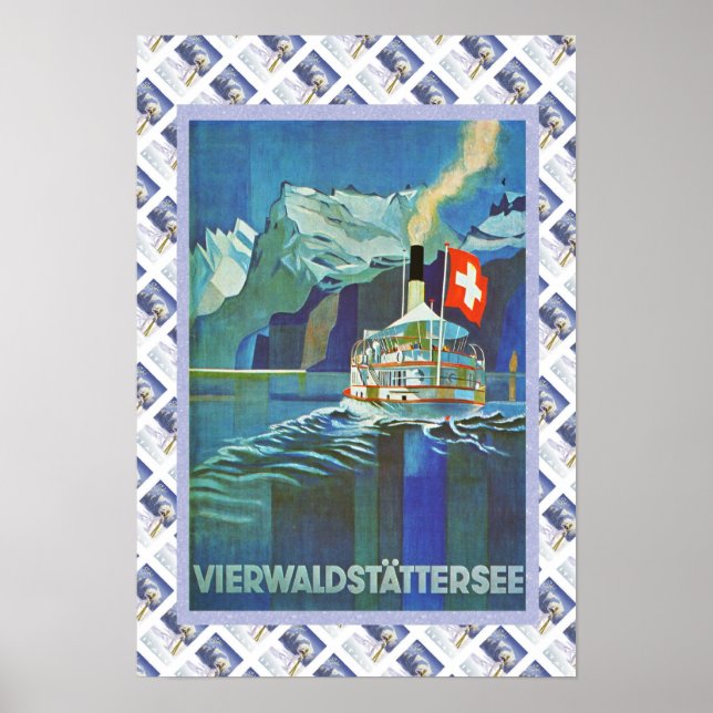 Vintage Swiss Poster Vierwaldstattersee (Framsidan)