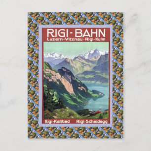 Vintage Swiss Railway Luzern Rigi Bahn Vykort
