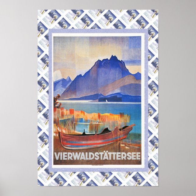 Vintage Swiss Railway Vierwaldstattersee Poster (Framsidan)