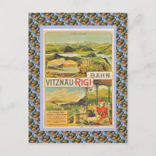 Vintage Swiss Raulway Vitznau Rigi Bahn Vykort