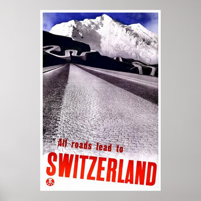 "Vintage Swiss Travel Poster" Poster (Framsidan)