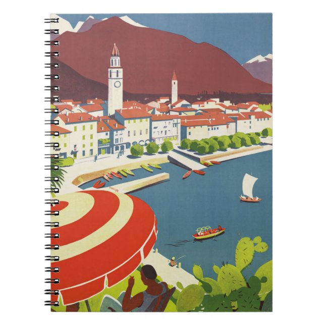 Vintage Switzerland Travel Advert Art Anteckningsbok (Framsidan)