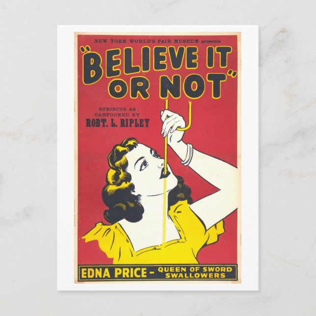 Vintage Sword Swallower annons Vykort (Framsida)