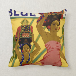Vintage Sydafrika Blue Star Dekorativ kudde