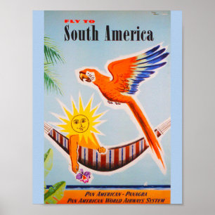 Vintage Sydamerika Travel Poster