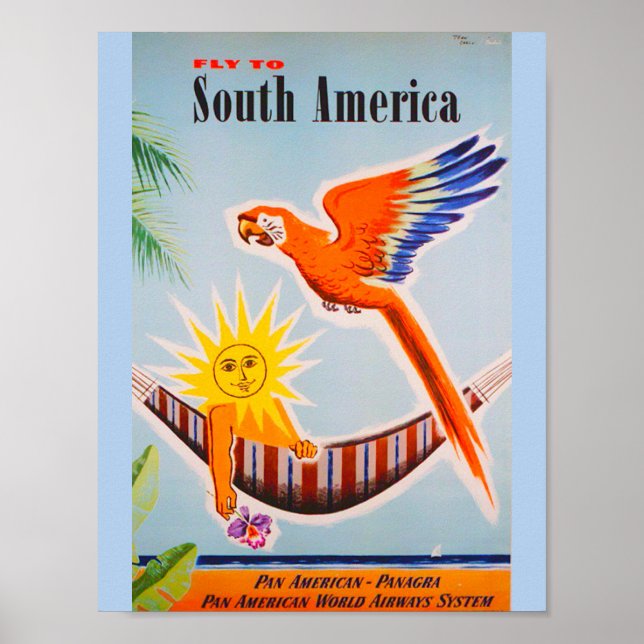 Vintage Sydamerika Travel Poster (Framsidan)