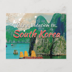 Vintage Sydkoreas resebyrå Vykort