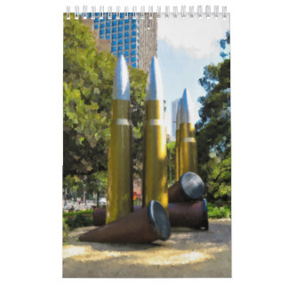 Vintage Sydney Hyde Park-minnesmärke Kalender