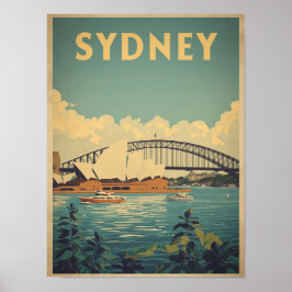 Vintage Sydney Travel Poster
