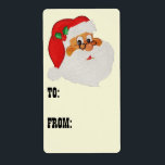 Vintage Syled Black Santa Pop Art Gift-etikett Fraktsedel<br><div class="desc">Vintage Syled Black Santa Pop Art Gift-etikett</div>