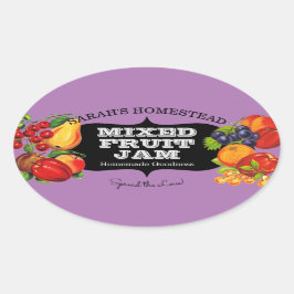 Vintage Sylt-märkta fruktkonserverna Ovalt Klistermärke