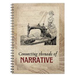 Vintage Syning Maskin Narrative Notebook Anteckningsbok