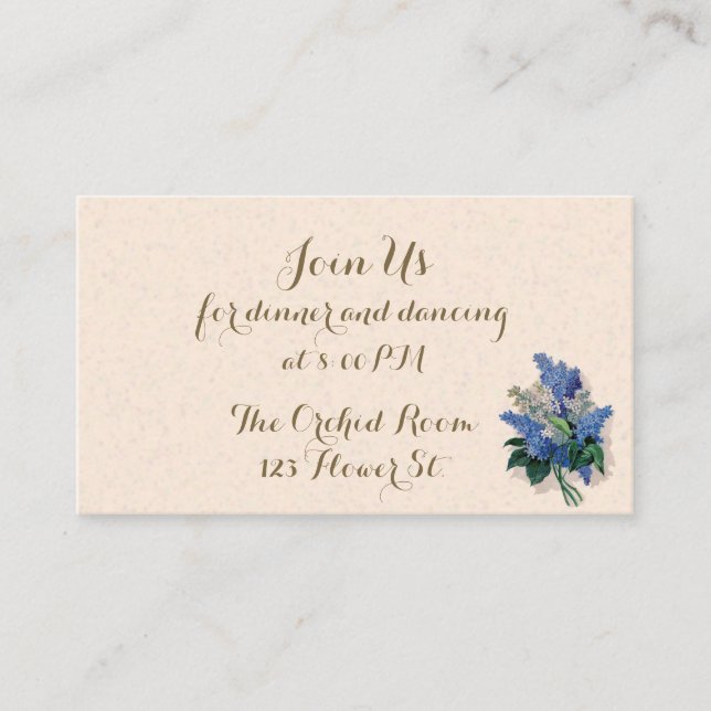 Vintage Syrlilja Mottagningskort Tilläggskort (Framsida)