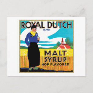 Vintage Syrup Food Product Label Vykort