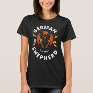 Vintage T-Shirt för Tysk Shepherd Lightning Hundäl