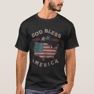 Vintage T-Shirt Gud Välsigne Amerika Patriot - Ros