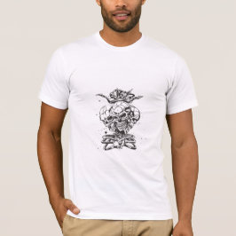 Vintage T-Shirt med Dödskalle och Korslagda Gevär