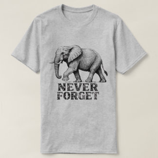 Vintage T-Shirt med Elefant som aldrig glömmer gra