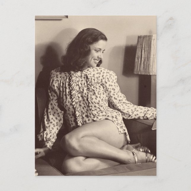 Vintage, ta upp tjejen! Viloläge över vykort (Framsida)
