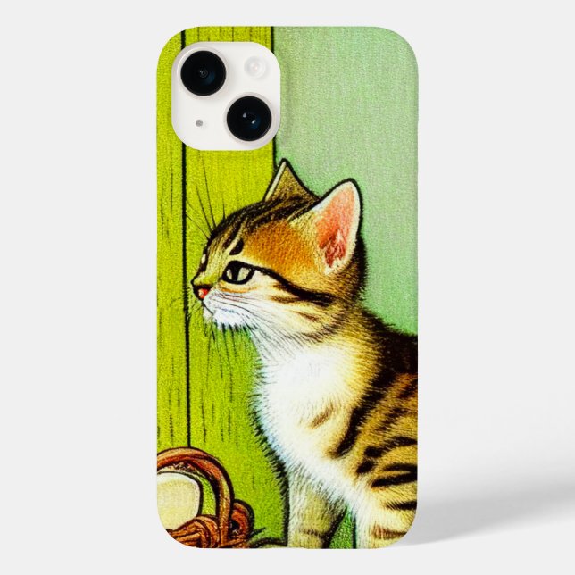 Vintage Tabby katt Illustration (Baksida)