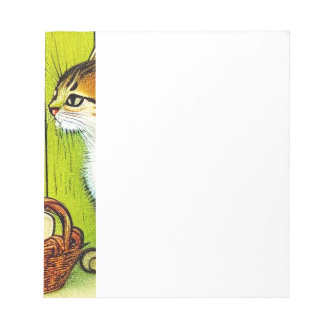 Vintage Tabby katt Illustration Anteckningsblock (Framsida)