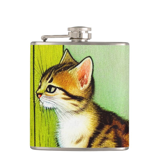 Vintage Tabby katt Illustration Fickplunta (Framsidan)