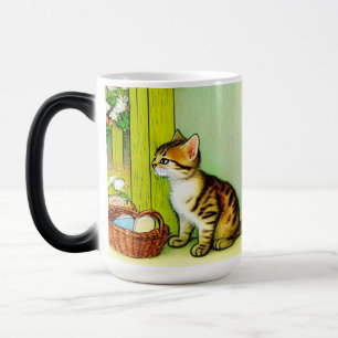 Vintage Tabby katt Illustration Magisk Mugg