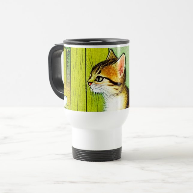 Vintage Tabby katt Illustration Resemugg (Framsida vänster)