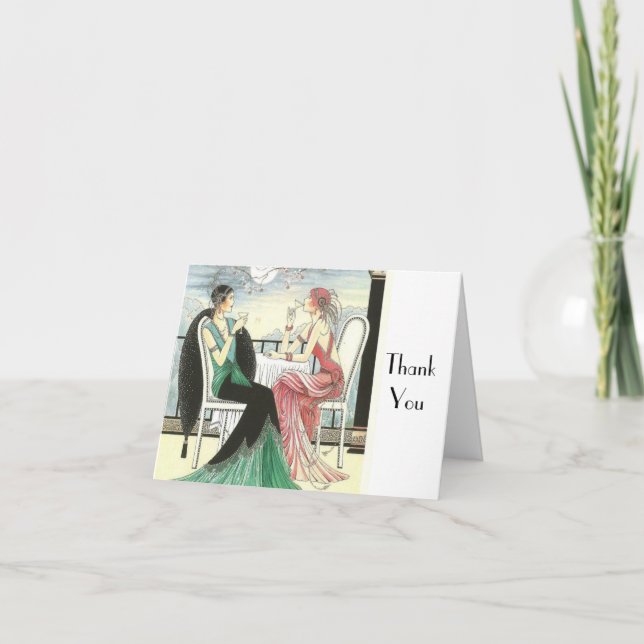 Vintage - Tack - Art Deco Dam, (Framsida)