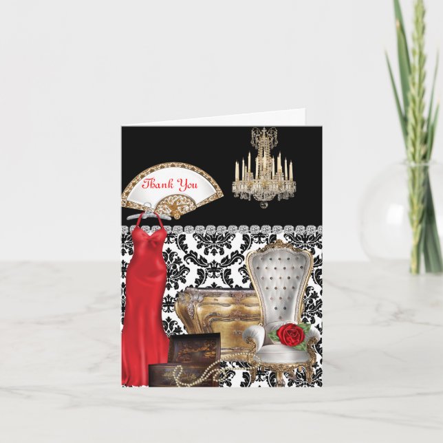 VINTAGE TACK DU CARD FÖR WOMENS BIRTHDAYS (Framsida)