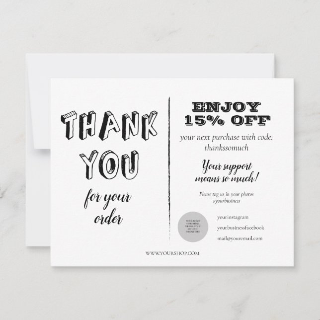 Vintage Tack för orderrabatt (Framsida)