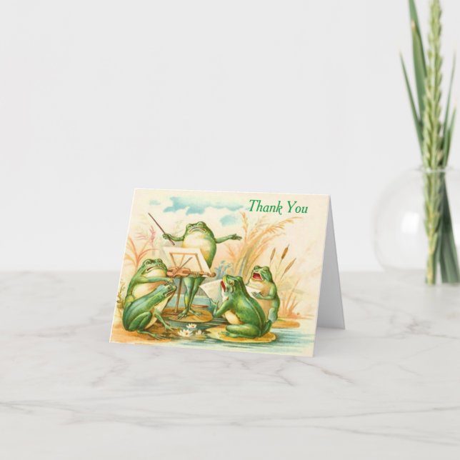 Vintage - Tack - Musical Frogs Kort (Framsida)