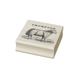 Vintage tacka får gårdsdjur Teckning C Namn Stämpel