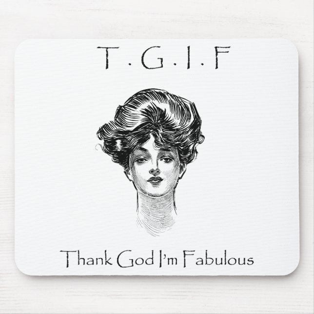 Vintage tackar guden mig förmiddagen sagolika musmatta (Framsidan)