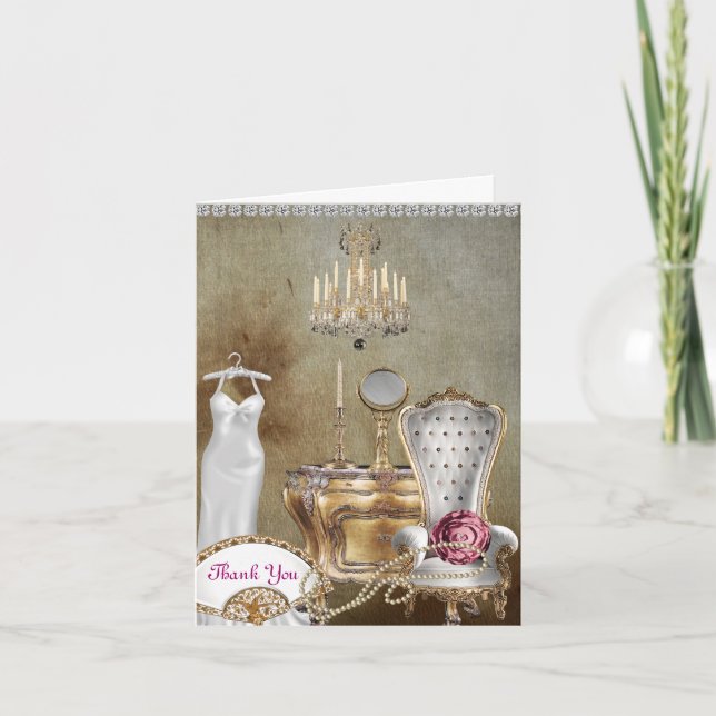 VINTAGE TACKKORT FÖR BRÖLLLOPSKALAS (Framsida)