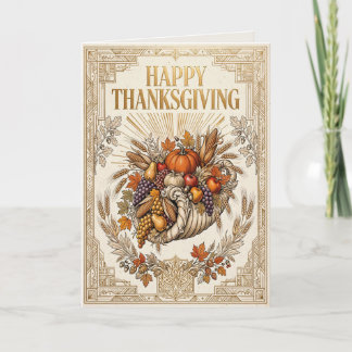 Vintage tackkort för Thanksgiving i 1920-talsstil Helgkort