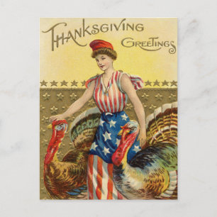 Vintage tackkort för Thanksgiving Vykort