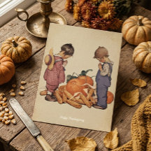 Vintage Tacksamma Barn Glad Thanksgiving