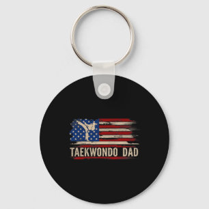 Vintage Taekwondo Pappa American USA flagga Sports Nyckelring
