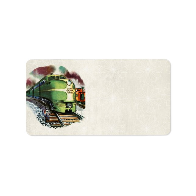 Vintage Tåg-adressetikett Adressetikett (Framsidan)