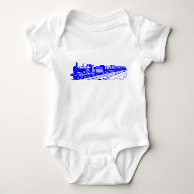 Vintage Tåg - blått Tee (Framsida)