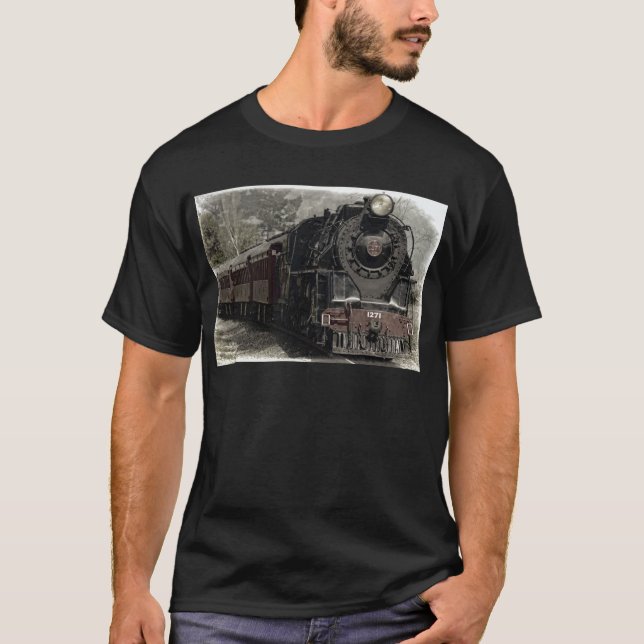Vintage tåg dekordesign t-shirt (Framsida)