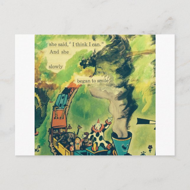 Vintage Tåg Dikt Vykort (Framsida)