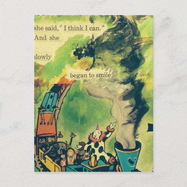 Vintage Tåg Dikt Vykort (Framsida)