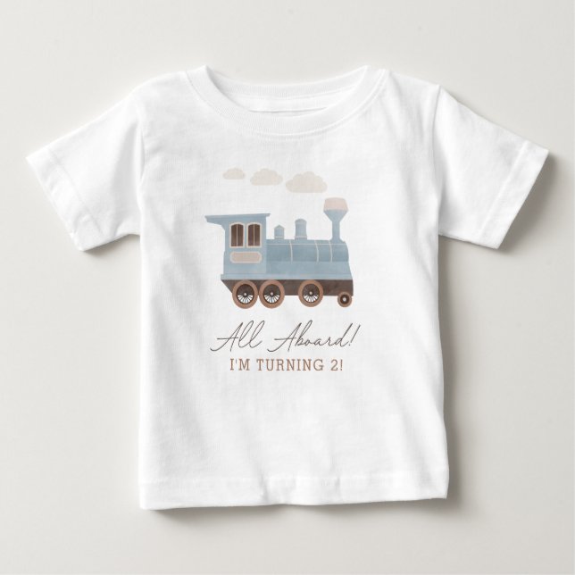 Vintage Tåg Födelsedagsfest T Shirt (Framsida)