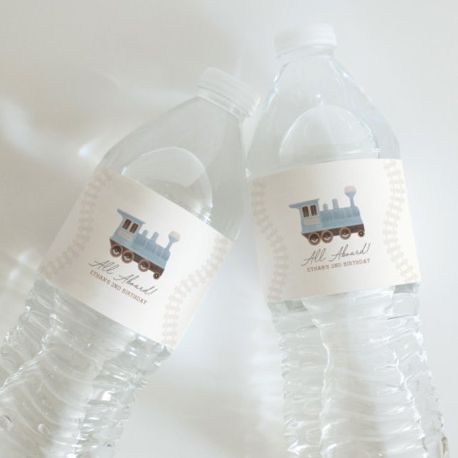 Vintage Tåg Födelsedagsfest Vattenflaskor Etikett (Skapare uppladdad)