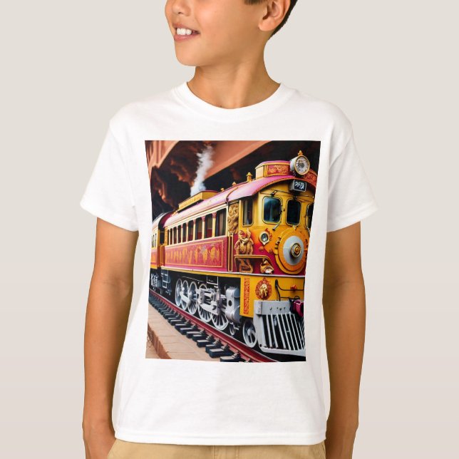 "Vintage Tåg Graphic T-Shirt - Classic Rail Road (Framsida)
