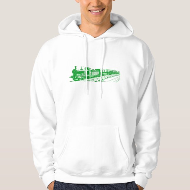 Vintage Tåg - Grönt av gräs Sweatshirt (Framsida)
