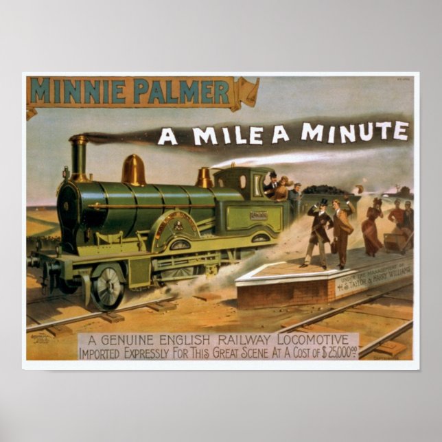 Vintage Tåg Illustration Poster (Framsidan)